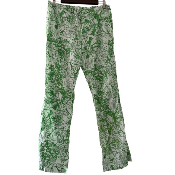 J. Crew 100% Cotton Women's Green Floral Pajama Pants - Picture 2 of 6